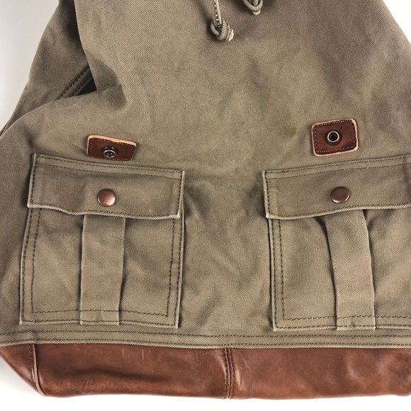 Lucky Brand Collectibles Canvas Leather Backpack - Picture 8 of 8